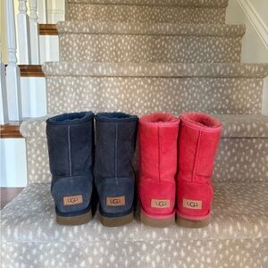 UGG classic short II boots — two pairs size 9